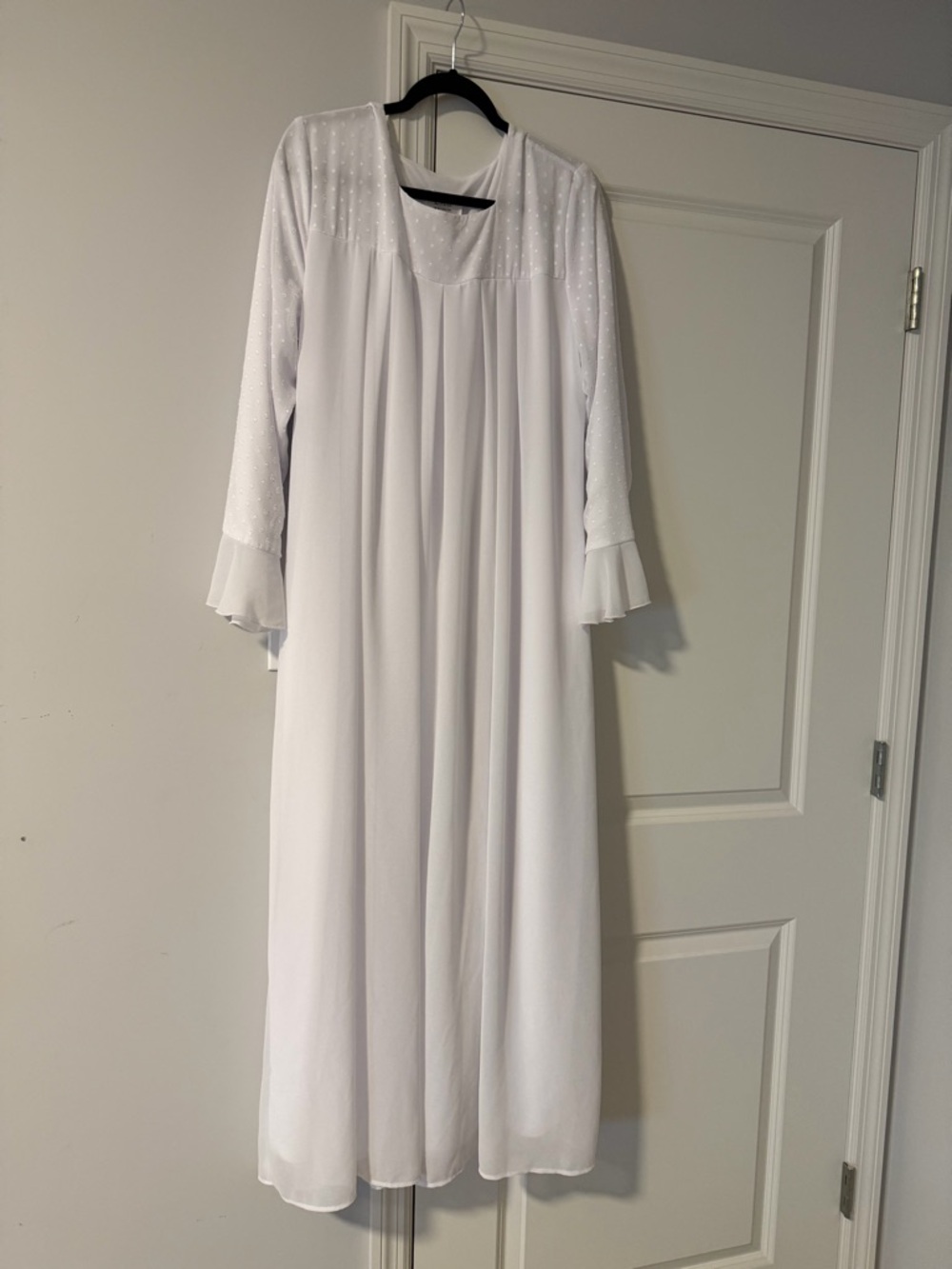 Women’s White Long LDS Temple Dress, large
